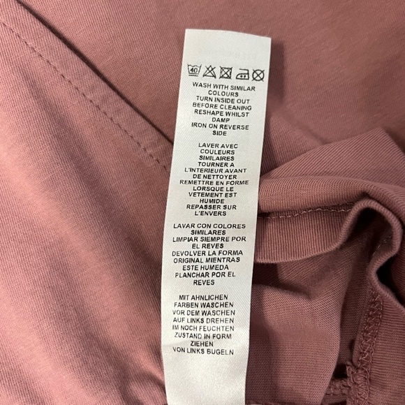 ASOS 100% cotton oversized faux wrap front dress. Dusty pink, size US 6. - Picture 4 of 6